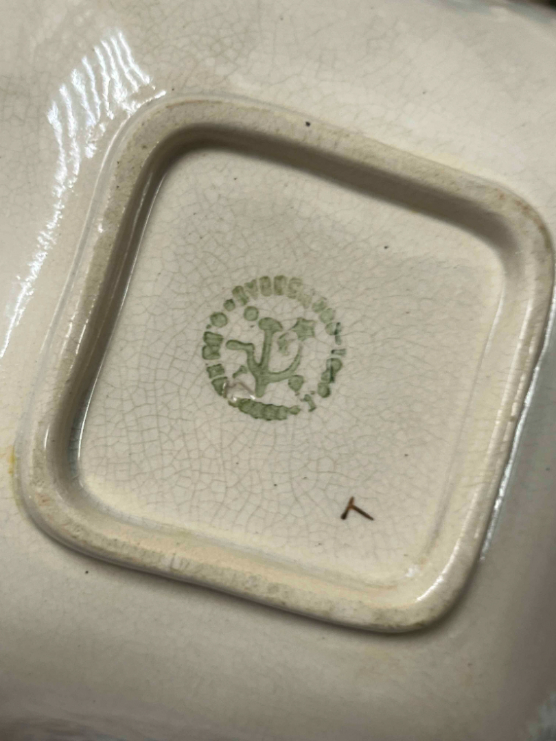 Пиала квадратной формы Дулевский ФЗ 1926-1929гг. Фаянс с цветочной деколью. Антиквариат. Картинка 5